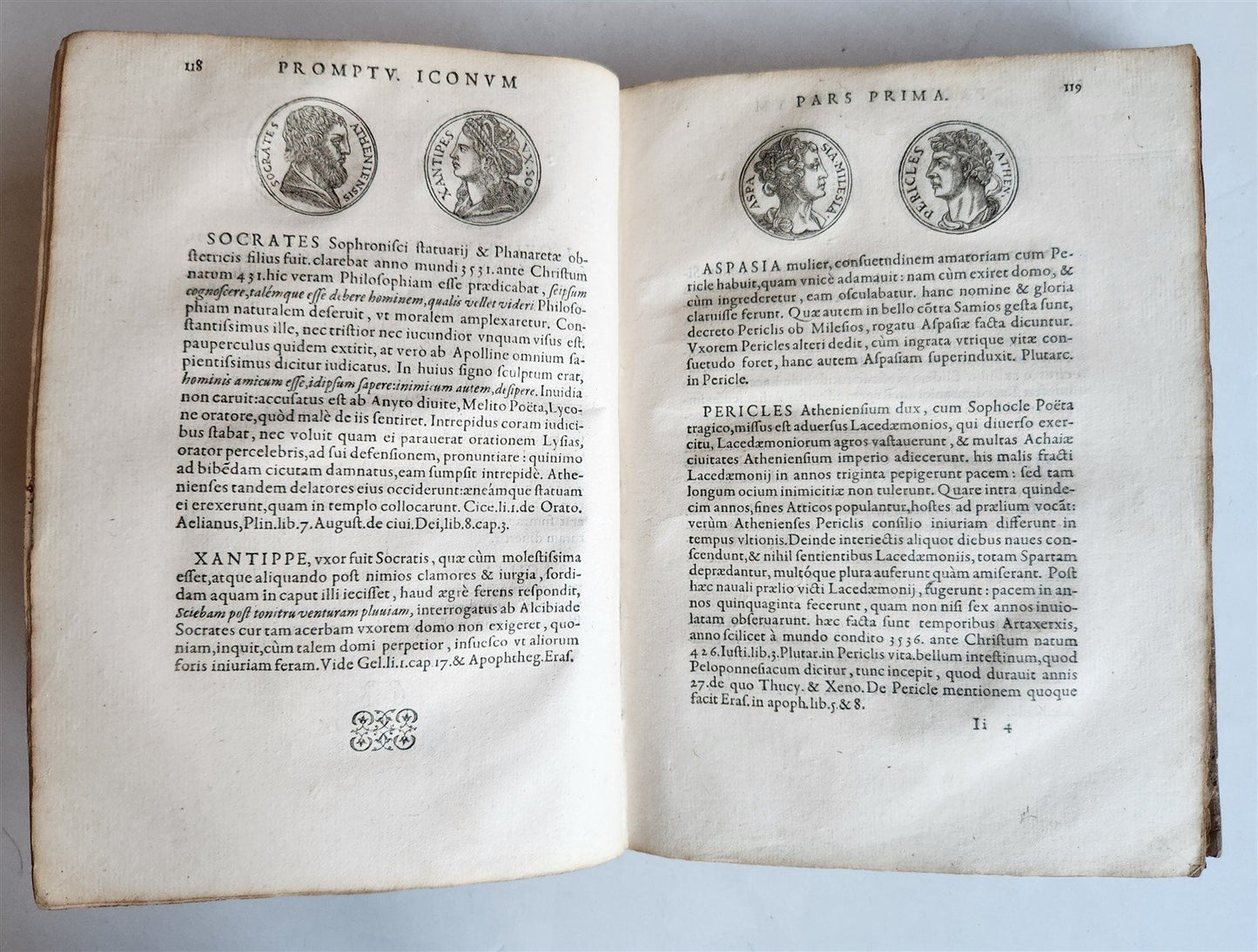 1578 NOTABLE MEN BIOGRAPHIES ILLUSTRATED antique Promtuarii iconum VELLUM 16th C