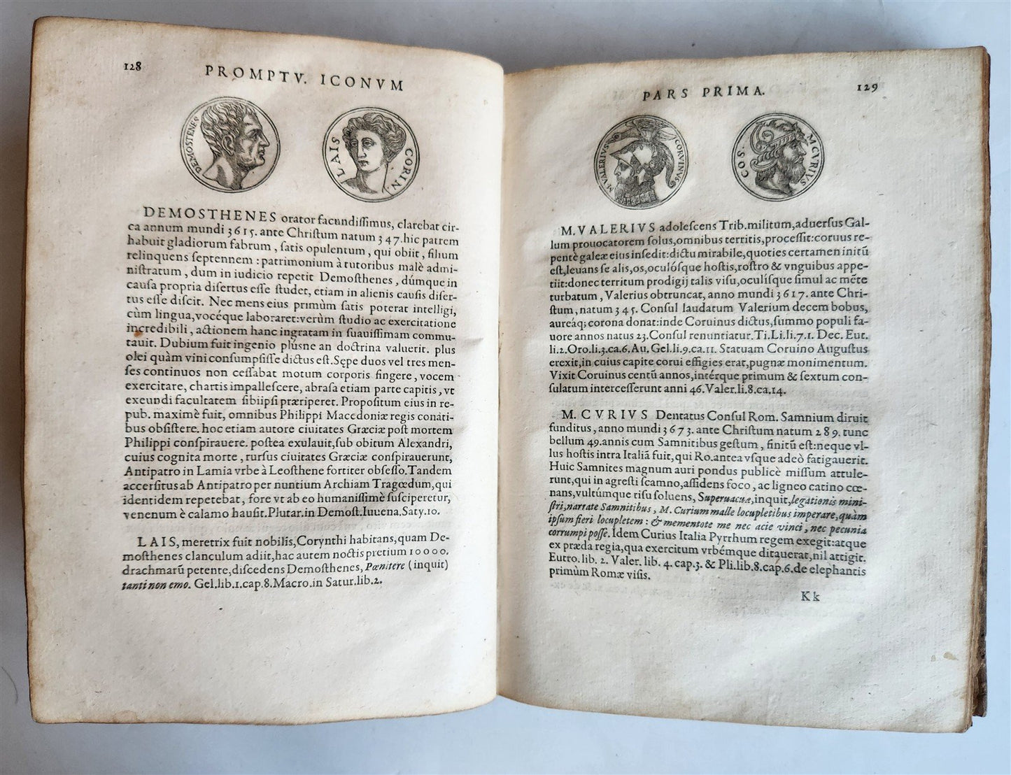 1578 NOTABLE MEN BIOGRAPHIES ILLUSTRATED antique Promtuarii iconum VELLUM 16th C