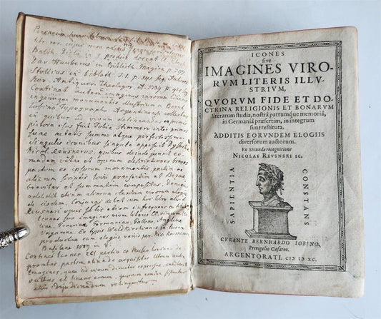 1590 IMAGES of ILLUSTRIOUS MEN antique ILLUSTRATED Icones sive Imagines virorum