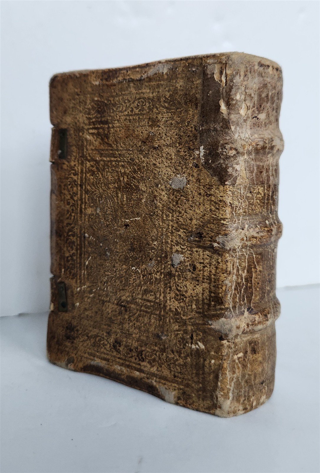 1588 THEOLOGY antique ILLUSTRATED w/ 93 WOODCUT ENGRAVINGS PIGSKIN BINDING