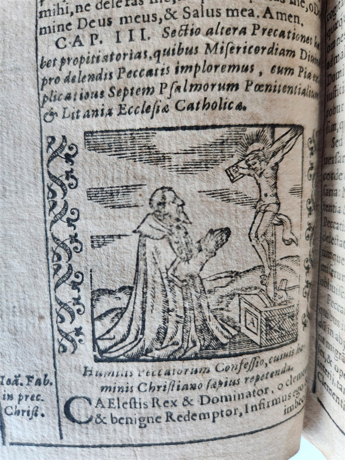 1588 THEOLOGY antique ILLUSTRATED w/ 93 WOODCUT ENGRAVINGS PIGSKIN BINDING