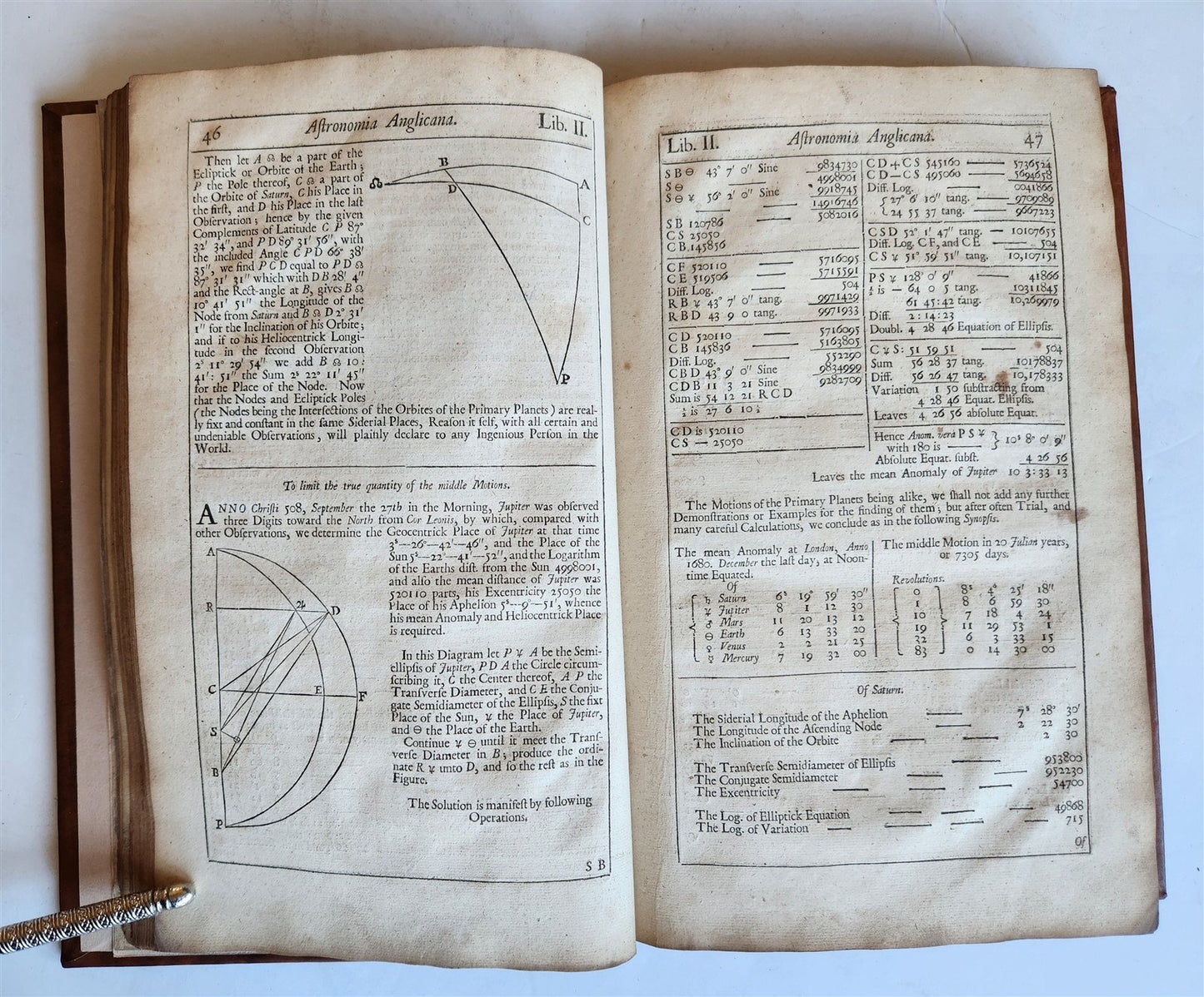 1699 ASTRONOMIA ANGLICANA in ENGLISH by N. Greenwood antique ILLUSTRATED scarce