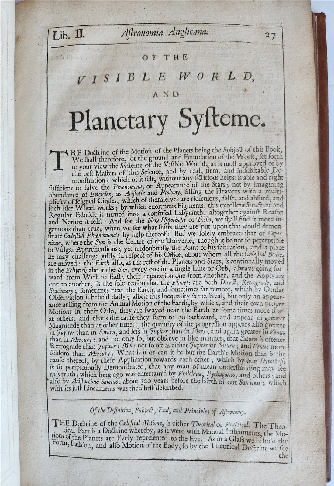 1699 ASTRONOMIA ANGLICANA in ENGLISH by N. Greenwood antique ILLUSTRATED scarce