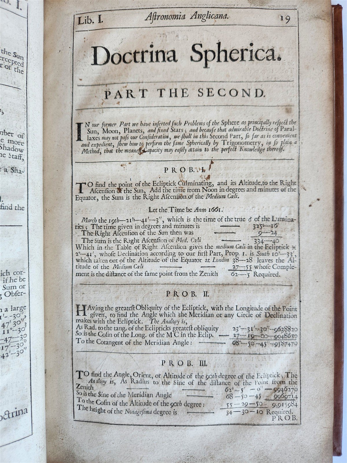 1699 ASTRONOMIA ANGLICANA in ENGLISH by N. Greenwood antique ILLUSTRATED scarce