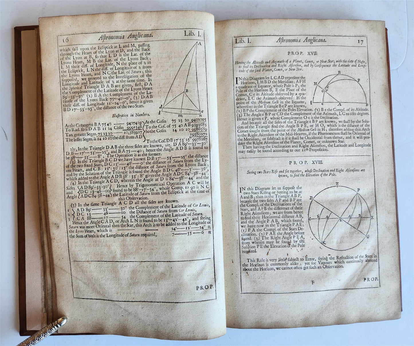 1699 ASTRONOMIA ANGLICANA in ENGLISH by N. Greenwood antique ILLUSTRATED scarce