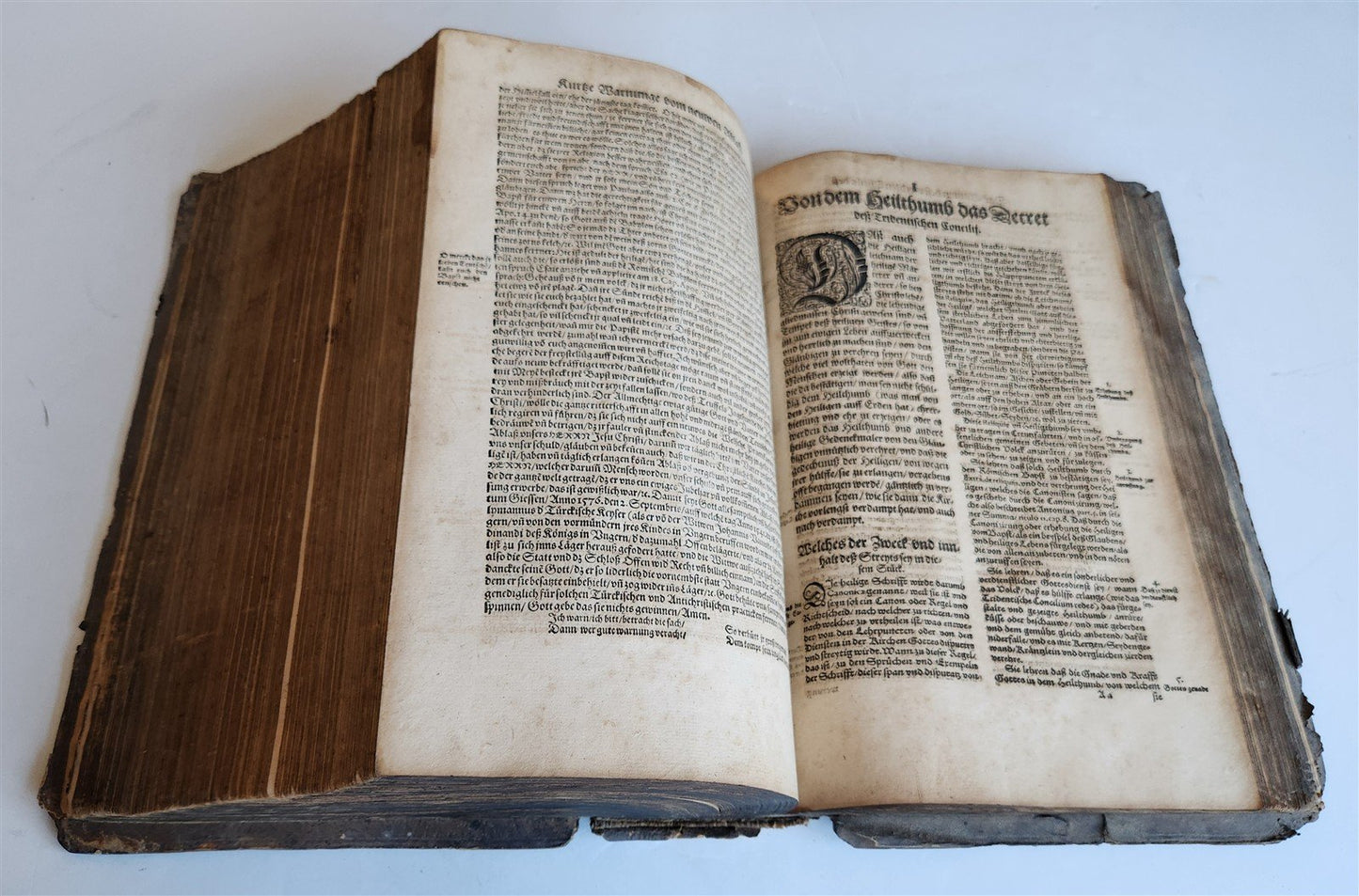 1576 Examination of the Council of Trent antique PIGSKIN FOLIO in GERMAN