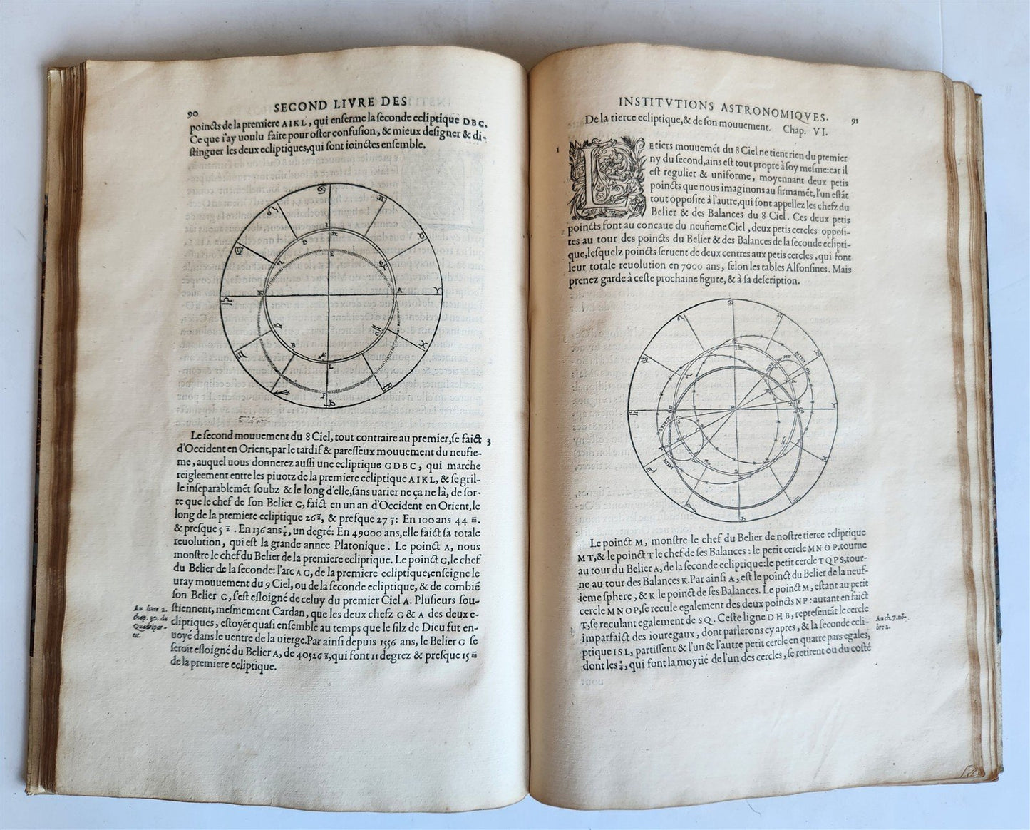 1557 ASTRONOMY ILLUSTRATED antique Les Institutions Astronomiques J.P. de Mesmes