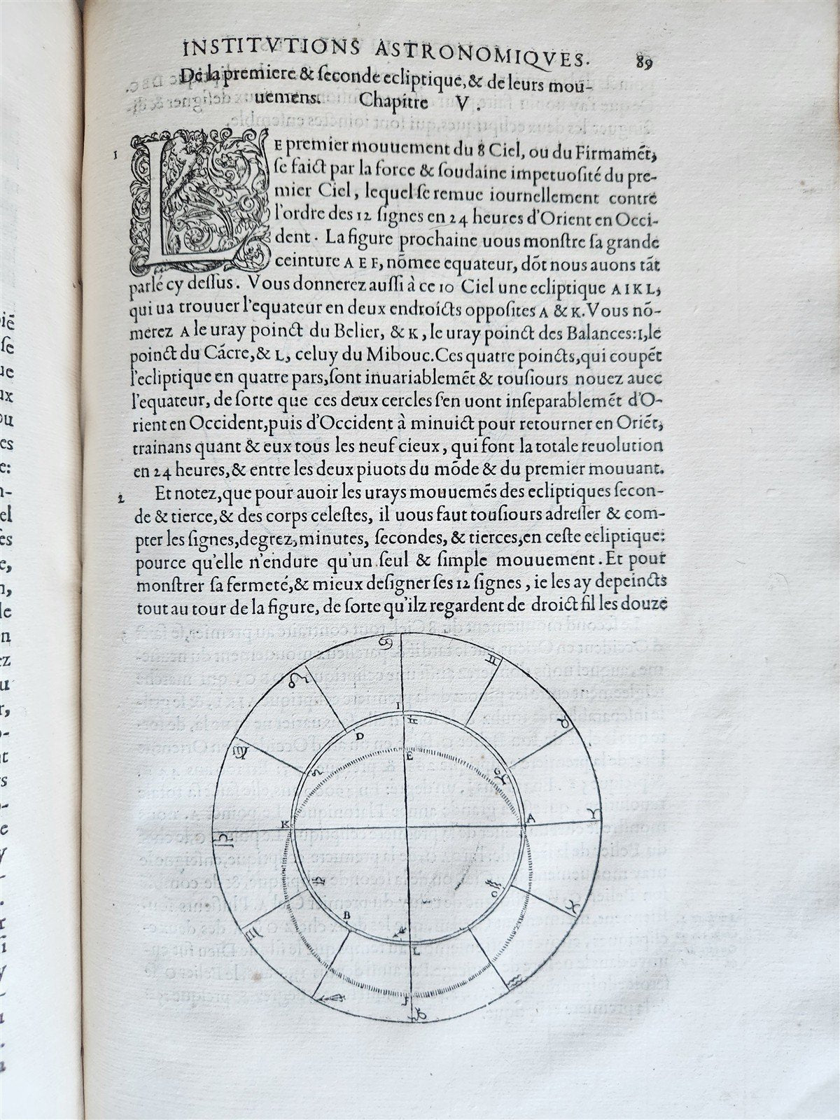 1557 ASTRONOMY ILLUSTRATED antique Les Institutions Astronomiques J.P. de Mesmes