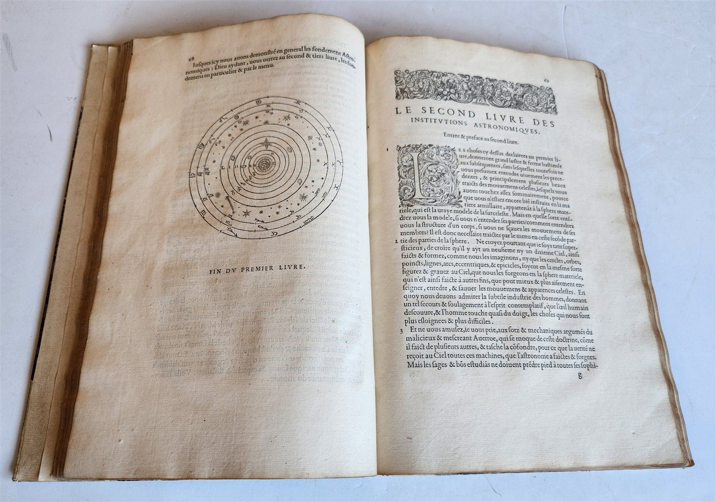 1557 ASTRONOMY ILLUSTRATED antique Les Institutions Astronomiques J.P. de Mesmes