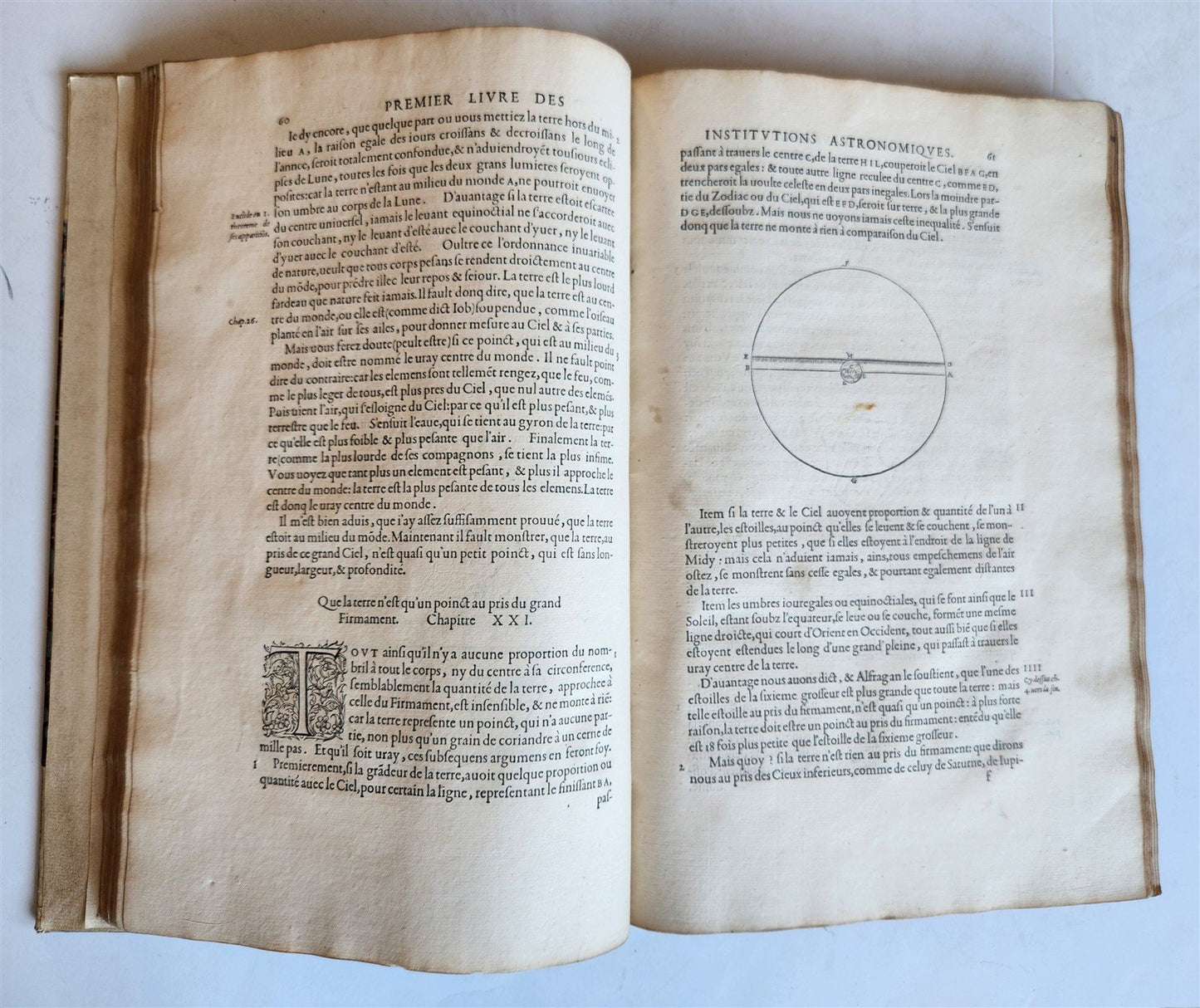 1557 ASTRONOMY ILLUSTRATED antique Les Institutions Astronomiques J.P. de Mesmes