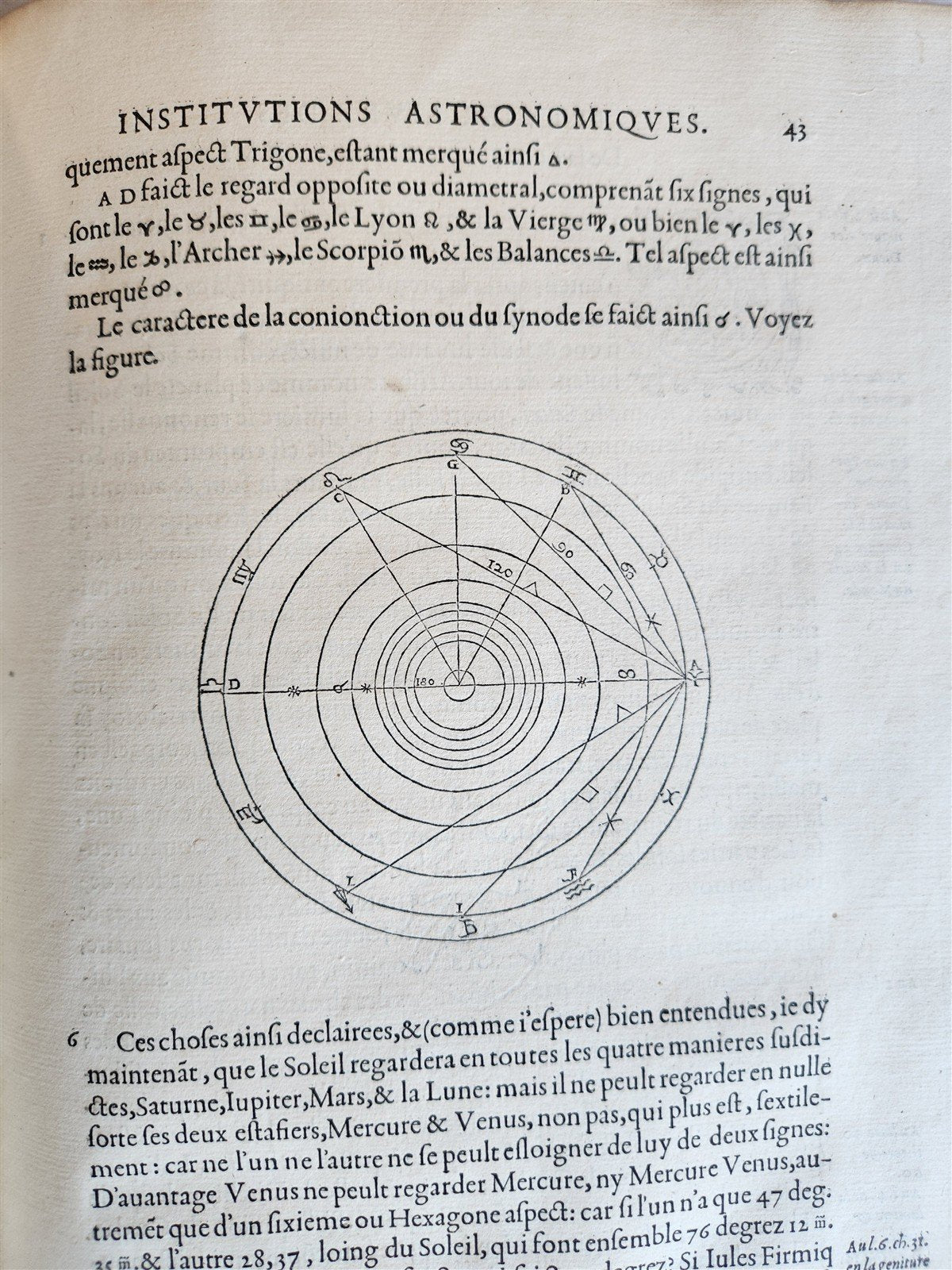 1557 ASTRONOMY ILLUSTRATED antique Les Institutions Astronomiques J.P. de Mesmes