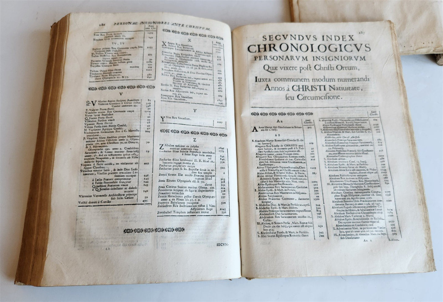 1669 CHRONOLOGIAE REFORMATAE by ASTRONOMER G. Riccioli antique 2 VELLUM FOLIOS