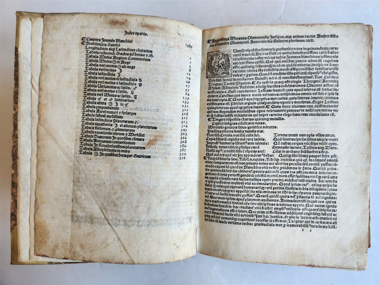 1526 ASTROLOGY ASTRONOMY TABULE Giovanni Bianchini POST-INCUNABULA antique RARE