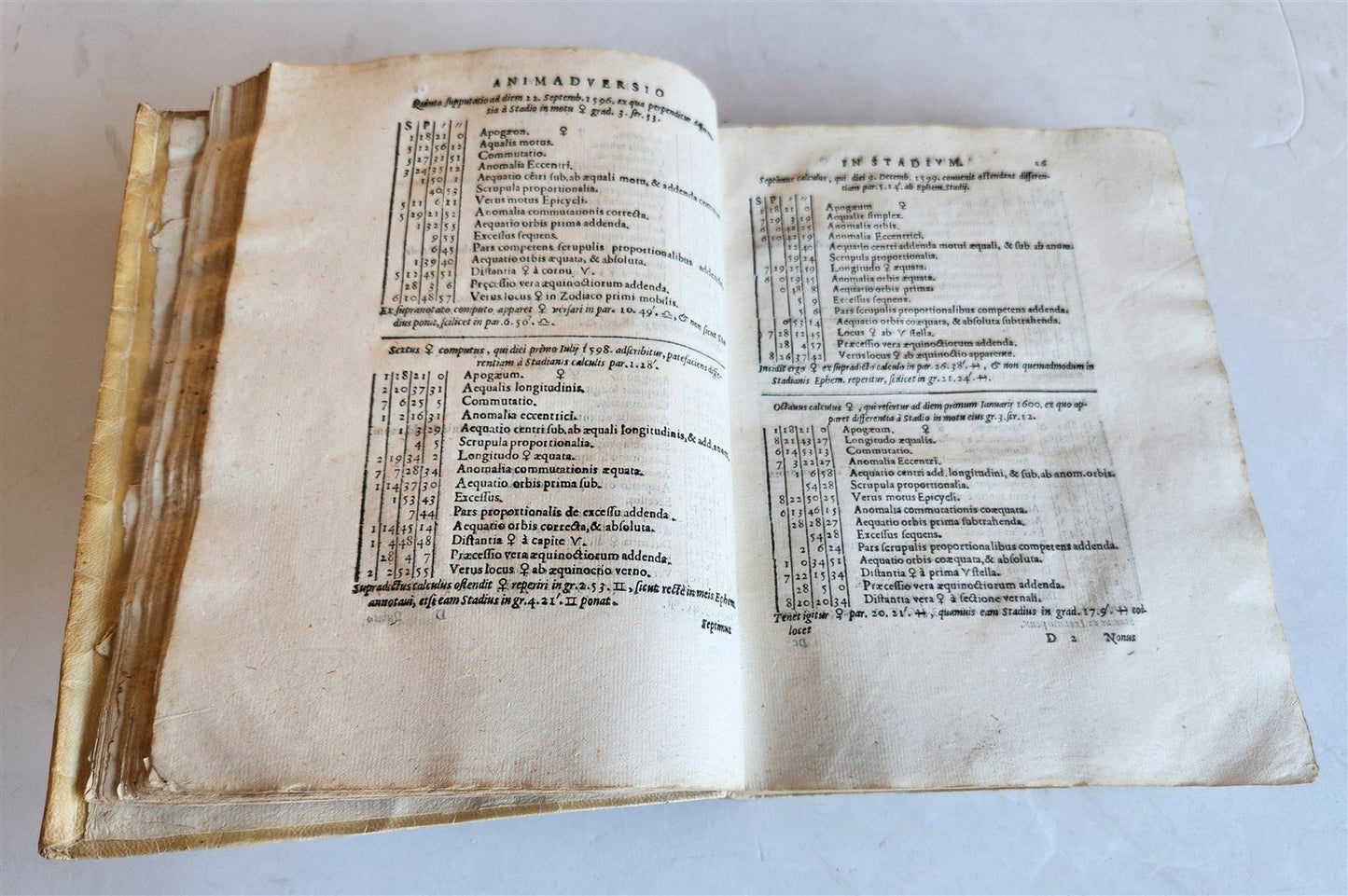 1582 ASTRONOMY & ASTROLOGY Ephemerides Coelestium Motuum ANTIQUE 2 vellum vols