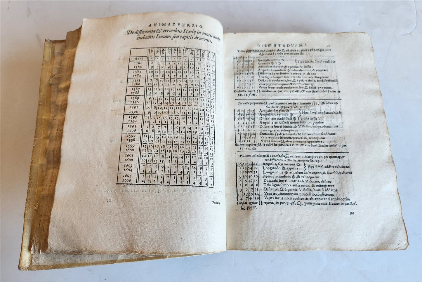 1582 ASTRONOMY & ASTROLOGY Ephemerides Coelestium Motuum ANTIQUE 2 vellum vols
