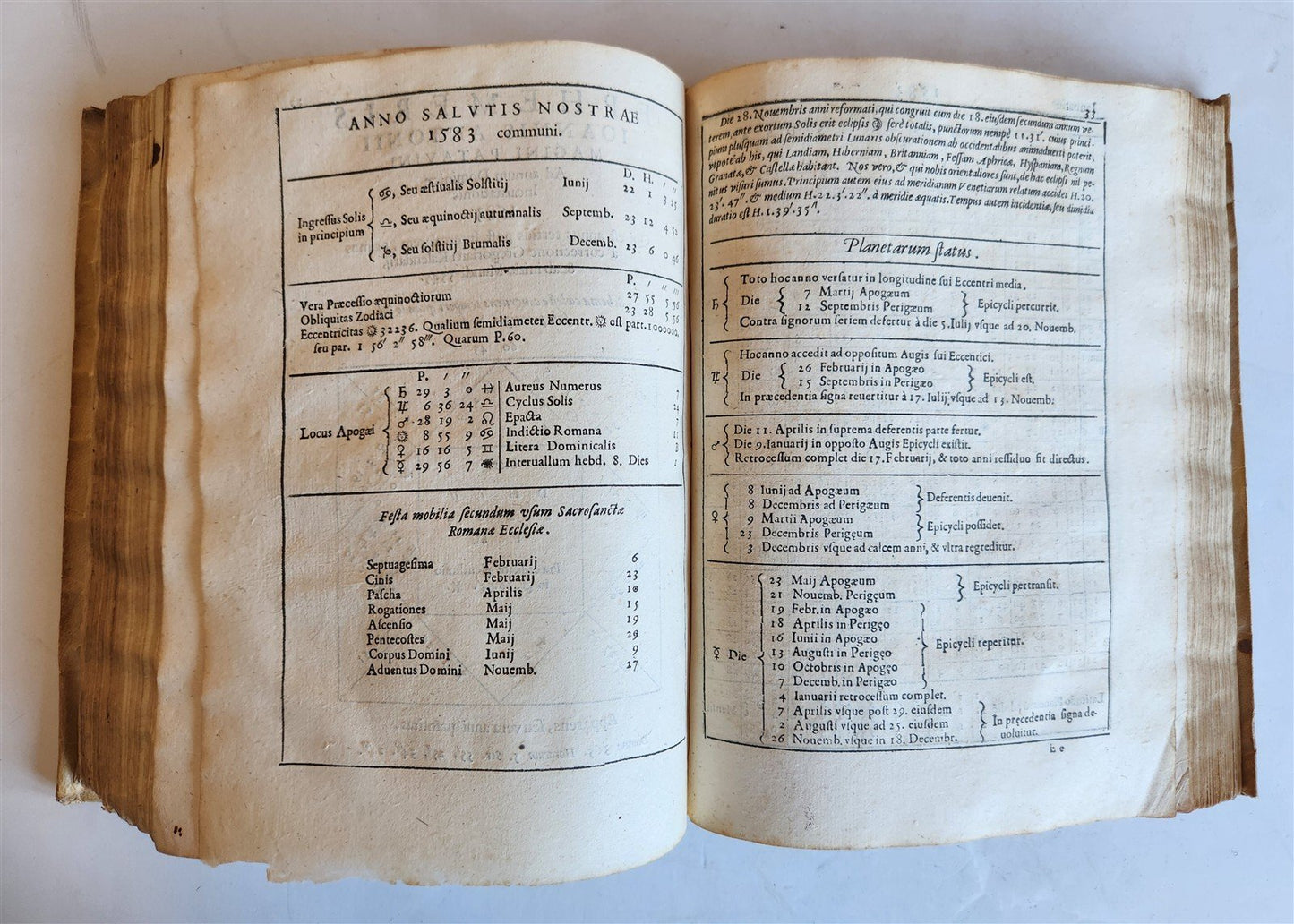 1582 ASTRONOMY & ASTROLOGY Ephemerides Coelestium Motuum ANTIQUE 2 vellum vols