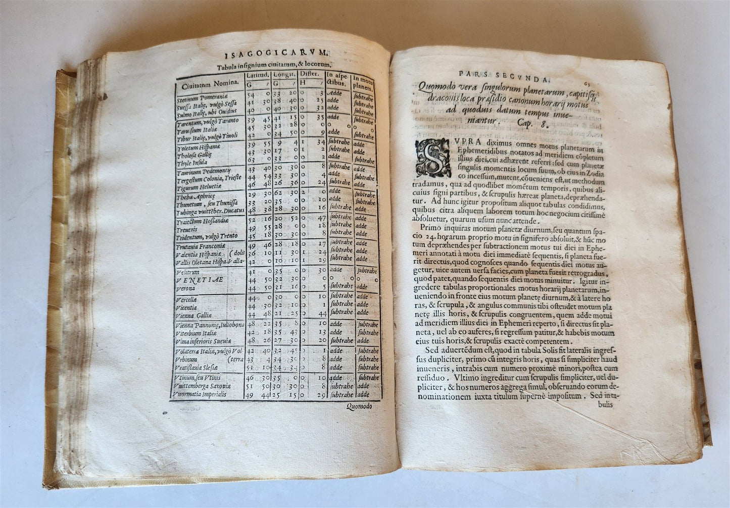 1582 ASTRONOMY & ASTROLOGY Ephemerides Coelestium Motuum ANTIQUE 2 vellum vols