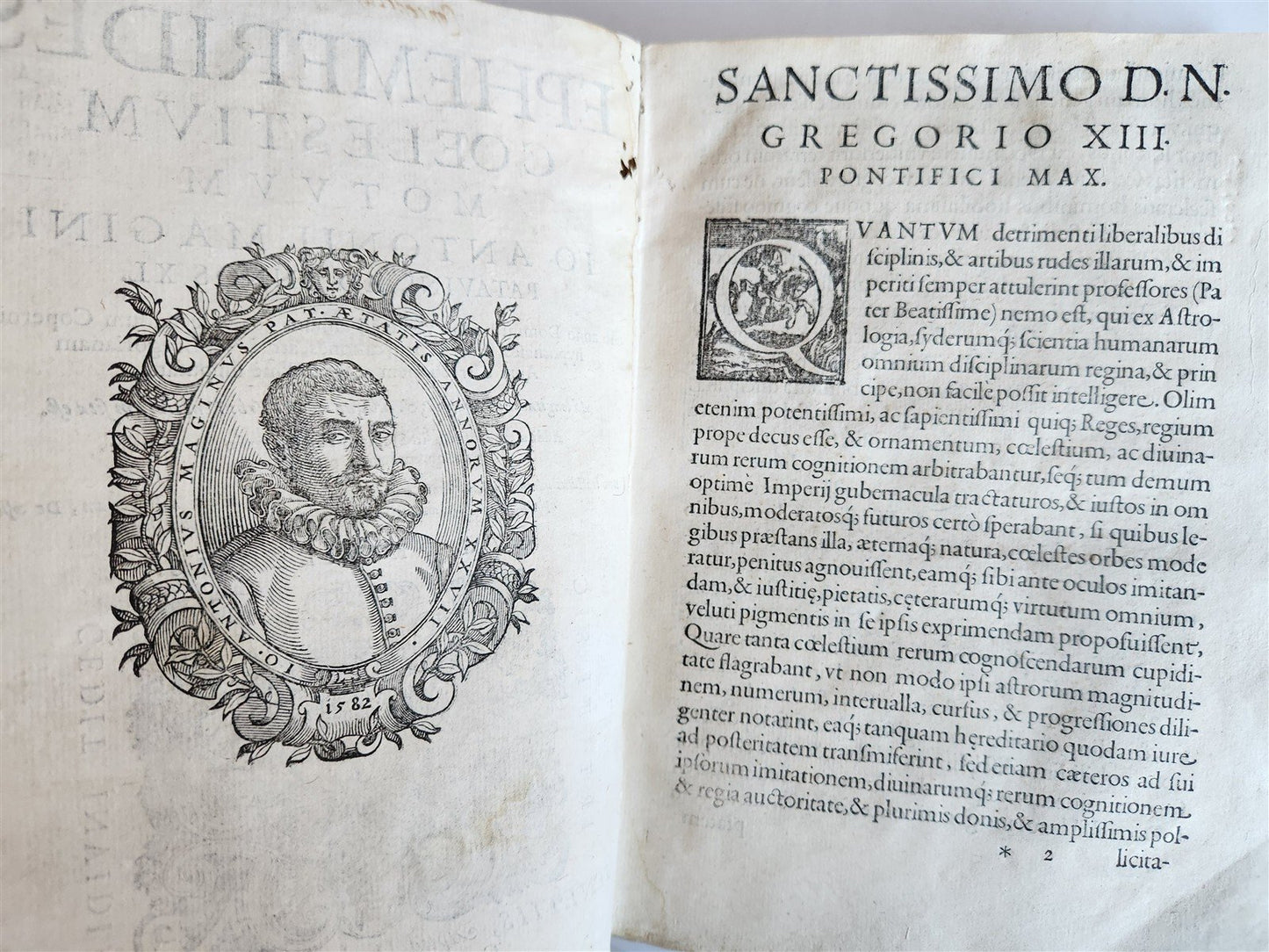 1582 ASTRONOMY & ASTROLOGY Ephemerides Coelestium Motuum ANTIQUE 2 vellum vols