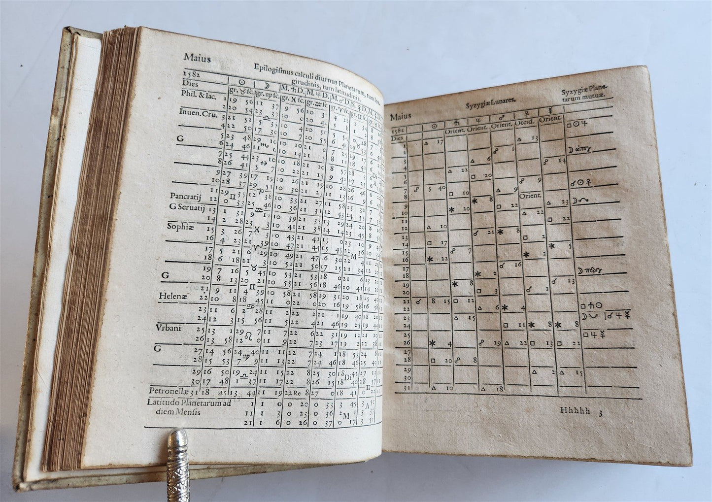 1581 ASTROLOGY & ASTRONOMY Ephemerides Johannes Stadius ANTIQUE 2 PIGSKIN VOLS