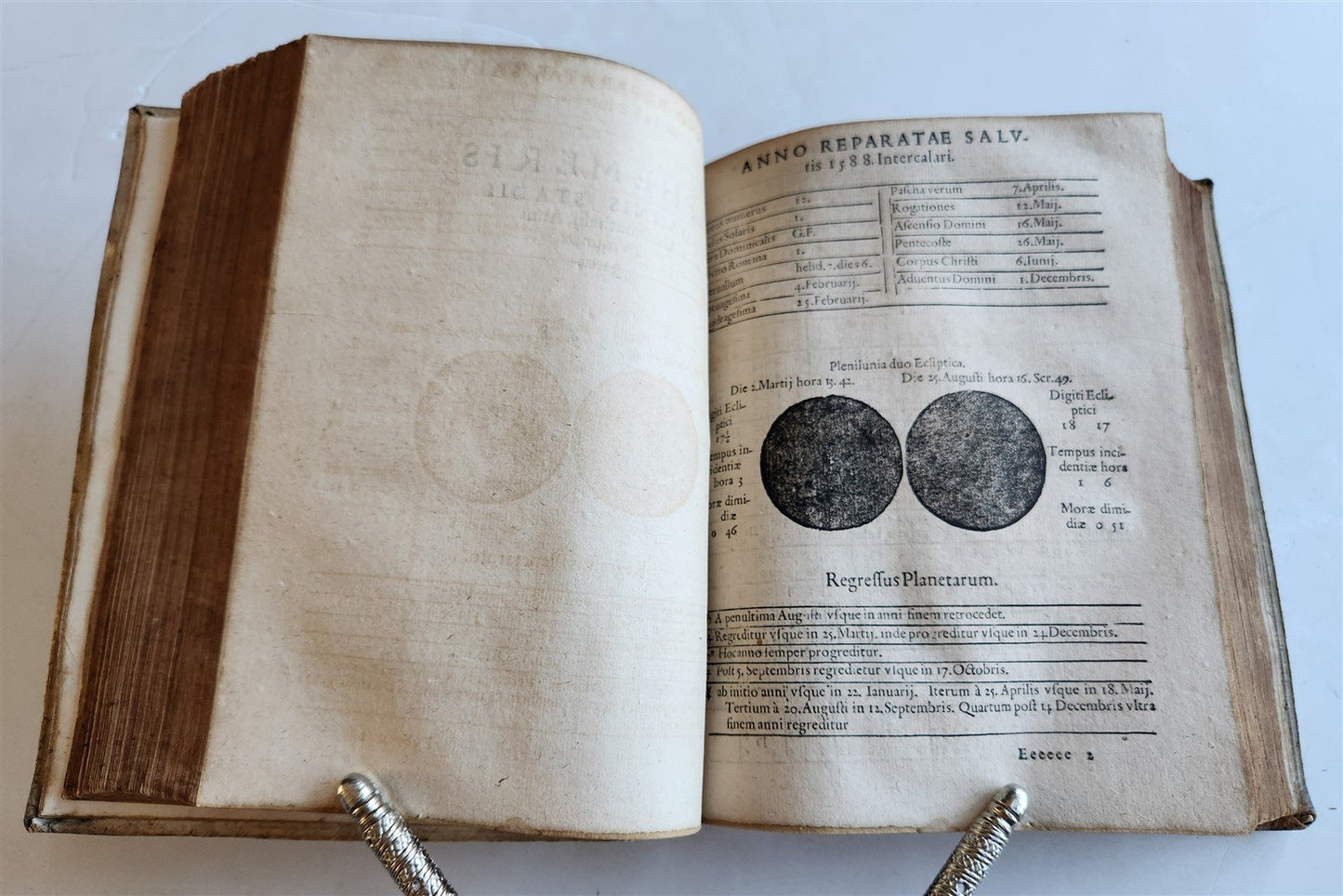 1581 ASTROLOGY & ASTRONOMY Ephemerides Johannes Stadius ANTIQUE 2 PIGSKIN VOLS