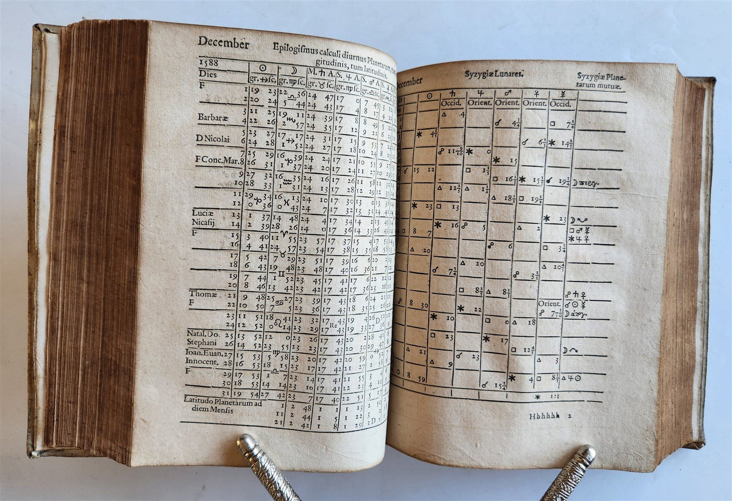1581 ASTROLOGY & ASTRONOMY Ephemerides Johannes Stadius ANTIQUE 2 PIGSKIN VOLS