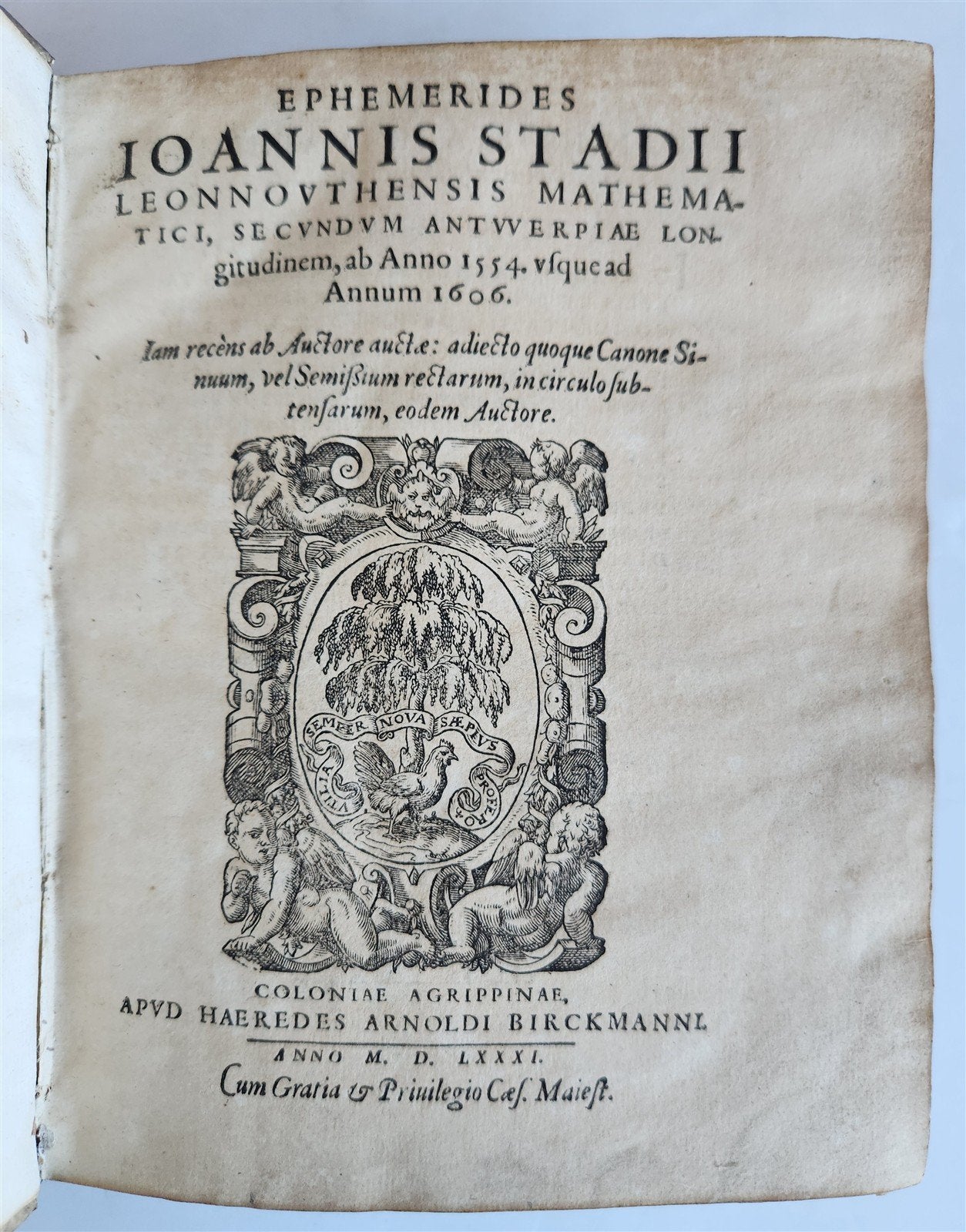 1581 ASTROLOGY & ASTRONOMY Ephemerides Johannes Stadius ANTIQUE 2 PIGSKIN VOLS