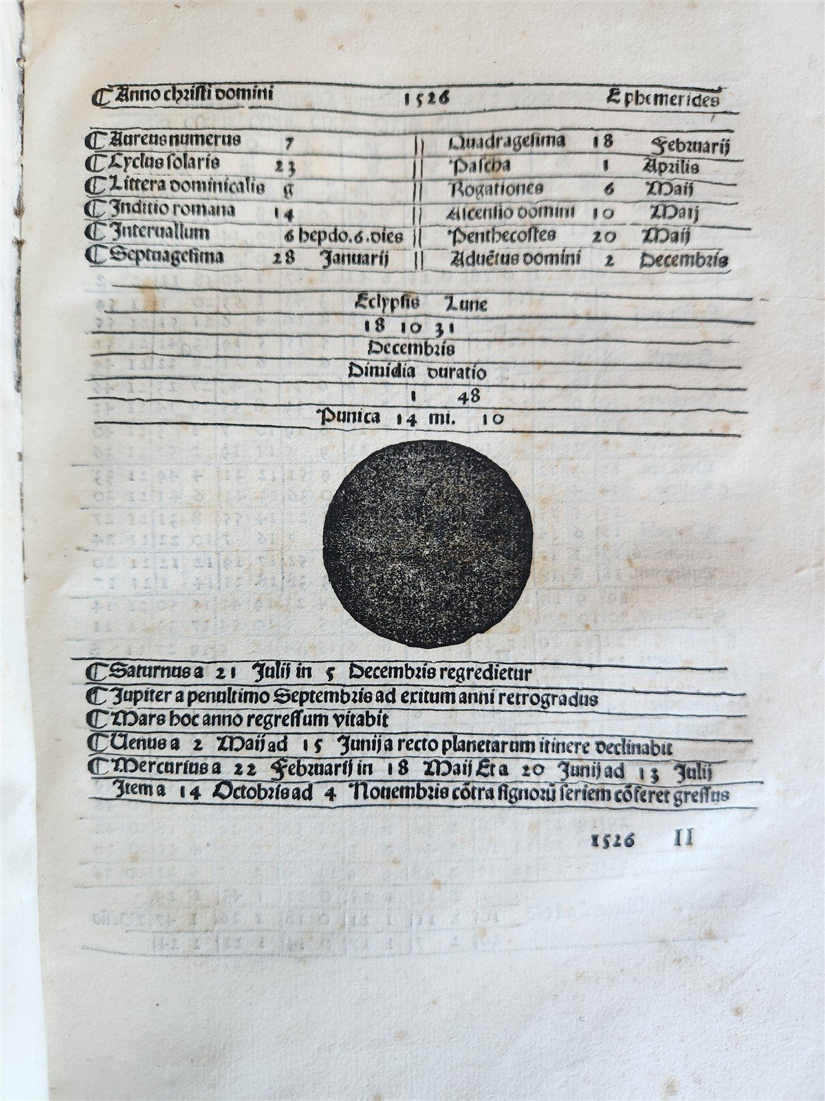 1521 Post-Incunabula ASTROLOGY & ASTRONOMY ALMANACH NOVA by J. Stoeffler ANTIQUE