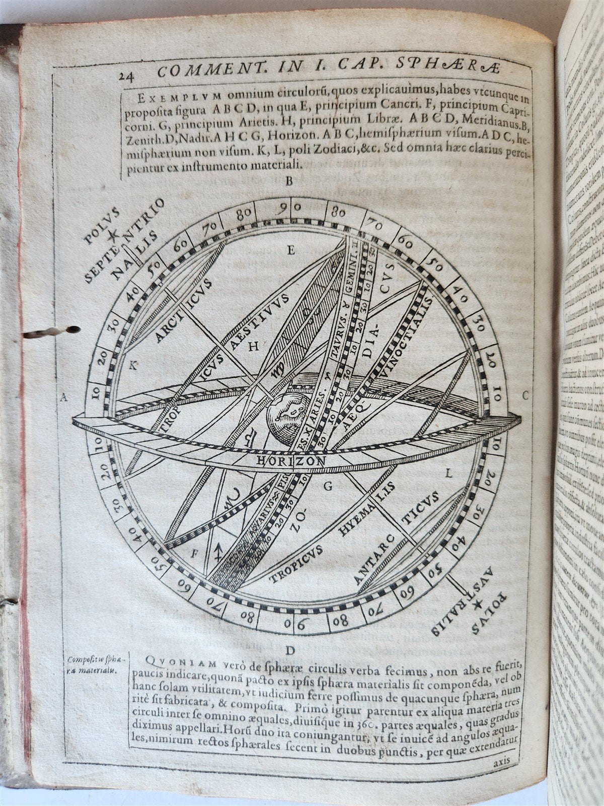 1593 ASTRONOMY In Sphaeram Joannis de Sacro Bosco ANTIQUE by Christopher Clavius