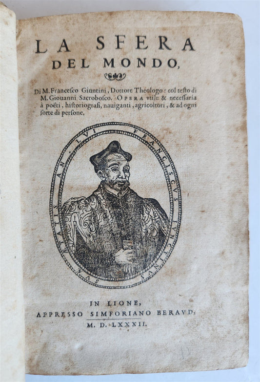 1582 ASTRONOMY LA SFERA DEL MONDO by astrologer Francesco Giuntini ANTIQUE