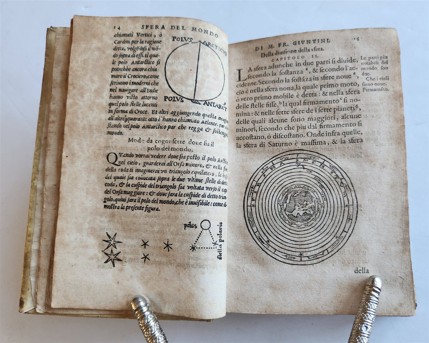 1582 ASTRONOMY LA SFERA DEL MONDO by astrologer Francesco Giuntini ANTIQUE
