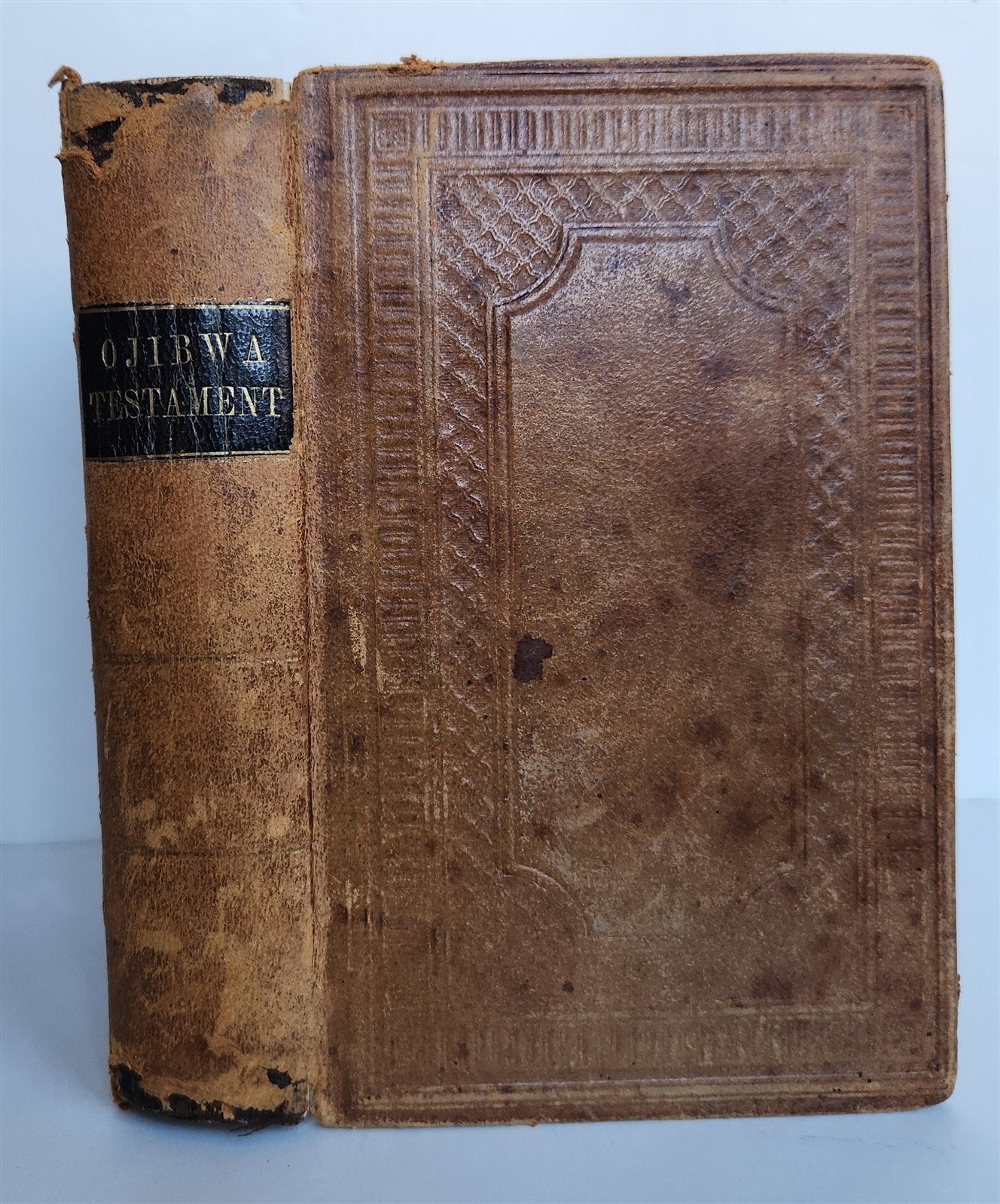 1856 BIBLE IN OJIBWE LANGUAGE Native Americana ANTIQUE rare