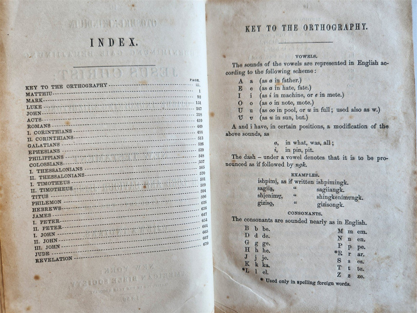 1856 BIBLE IN OJIBWE LANGUAGE Native Americana ANTIQUE rare