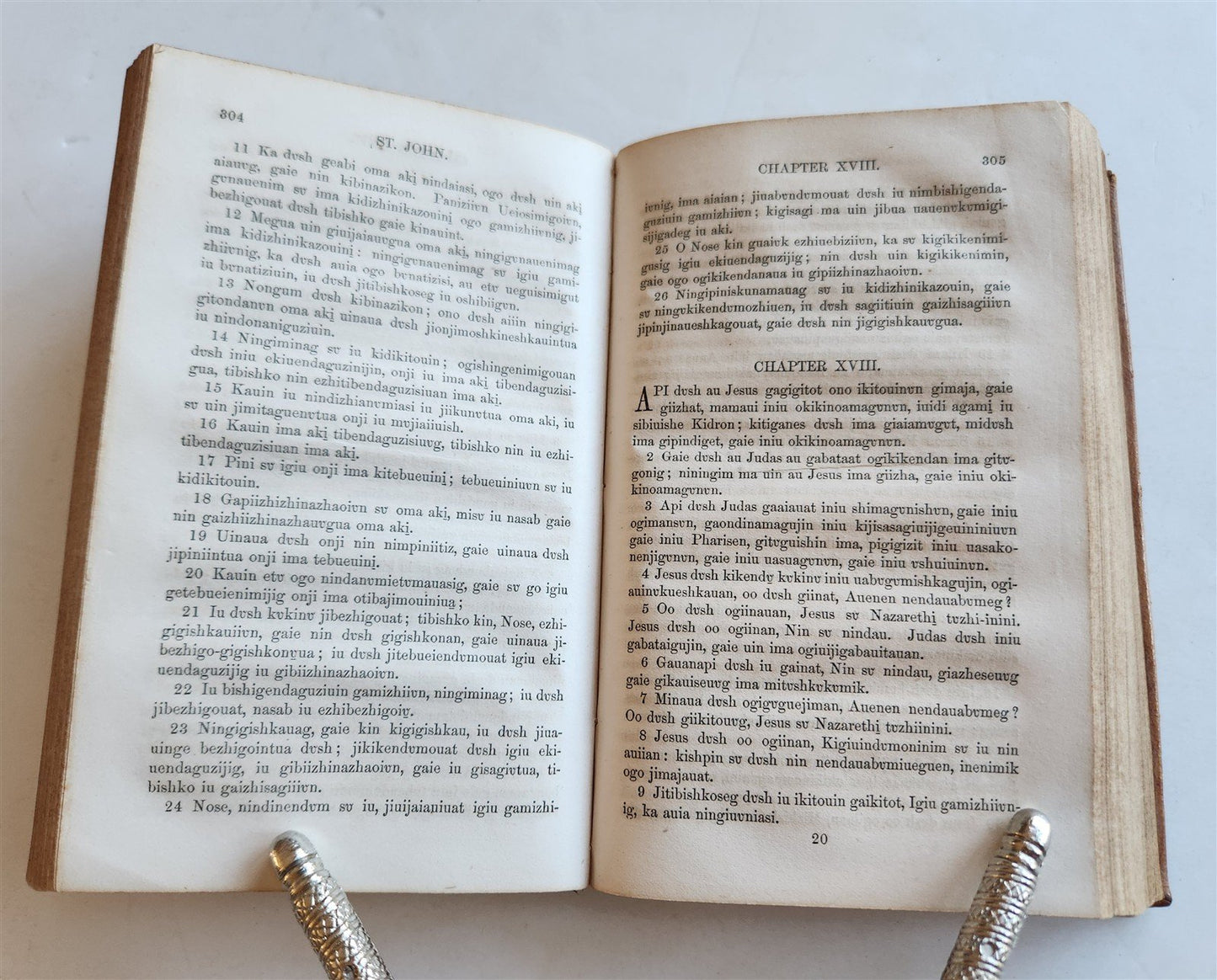 1856 BIBLE IN OJIBWE LANGUAGE Native Americana ANTIQUE rare