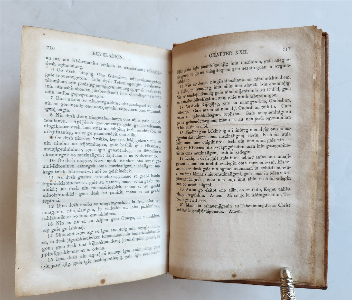 1856 BIBLE IN OJIBWE LANGUAGE Native Americana ANTIQUE rare