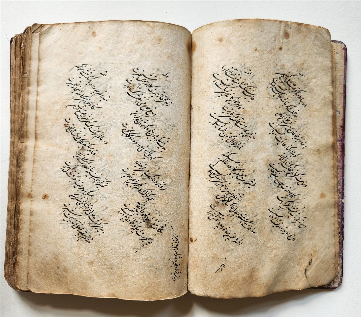 18th century MYSTIC POETRY MANUSCRIPT in TURKIC & FARSI LANGUAGES antique