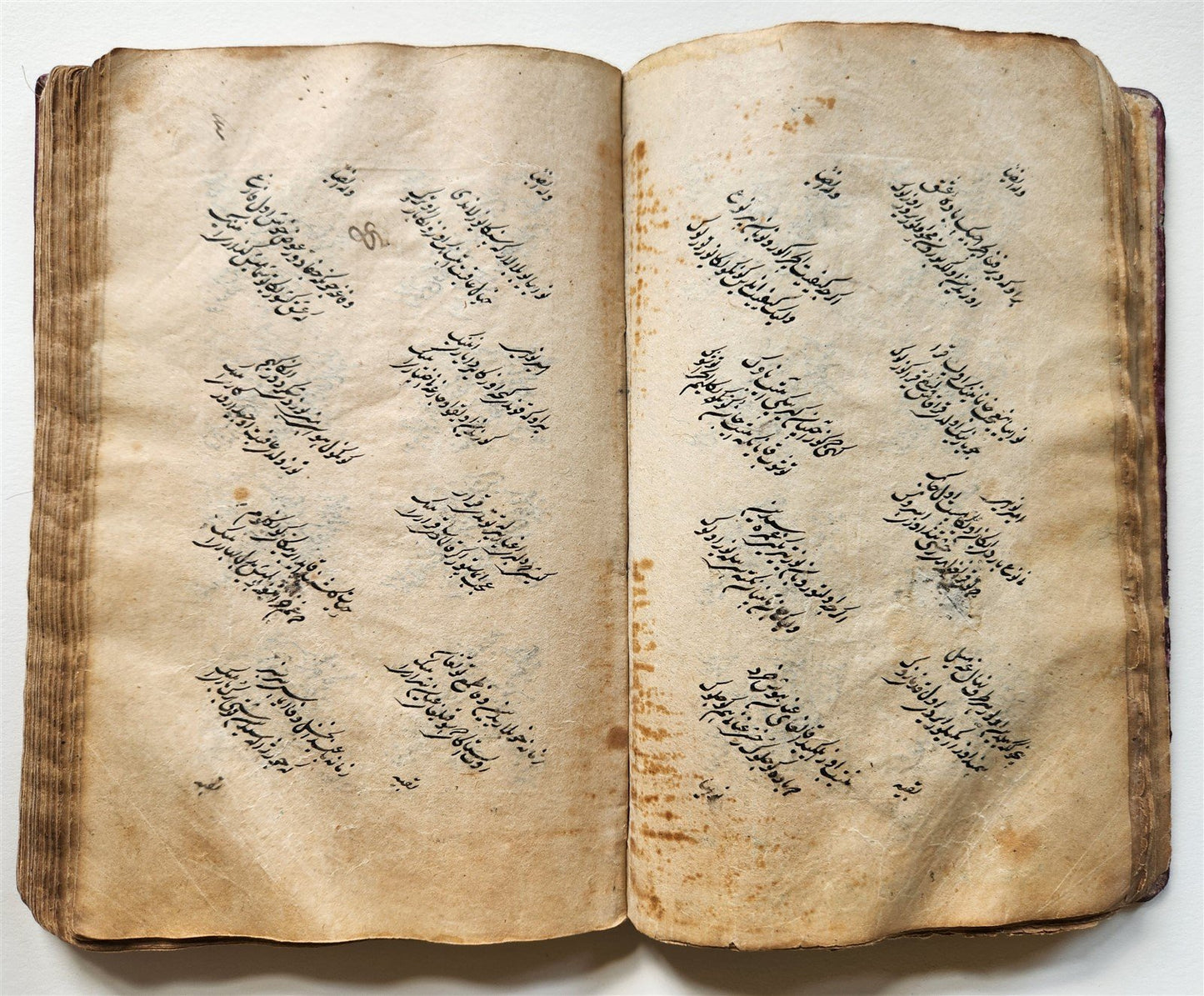 18th century MYSTIC POETRY MANUSCRIPT in TURKIC & FARSI LANGUAGES antique