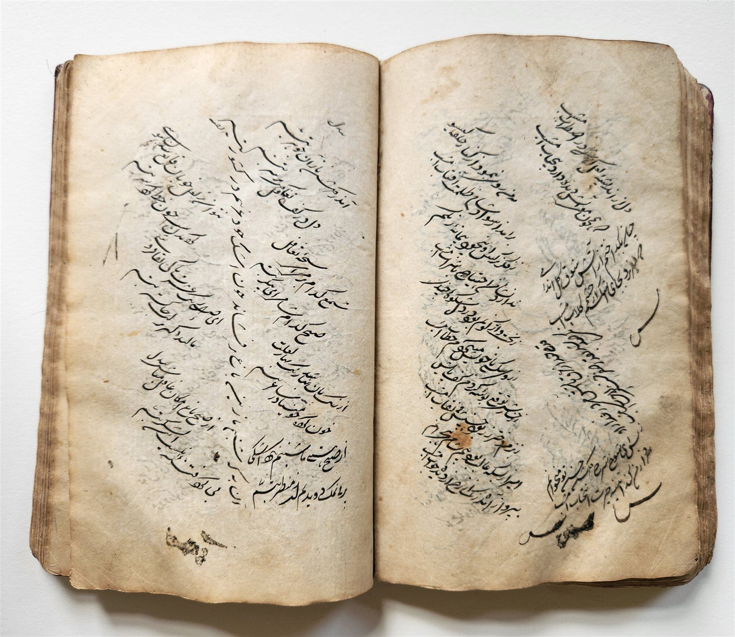 18th century MYSTIC POETRY MANUSCRIPT in TURKIC & FARSI LANGUAGES antique