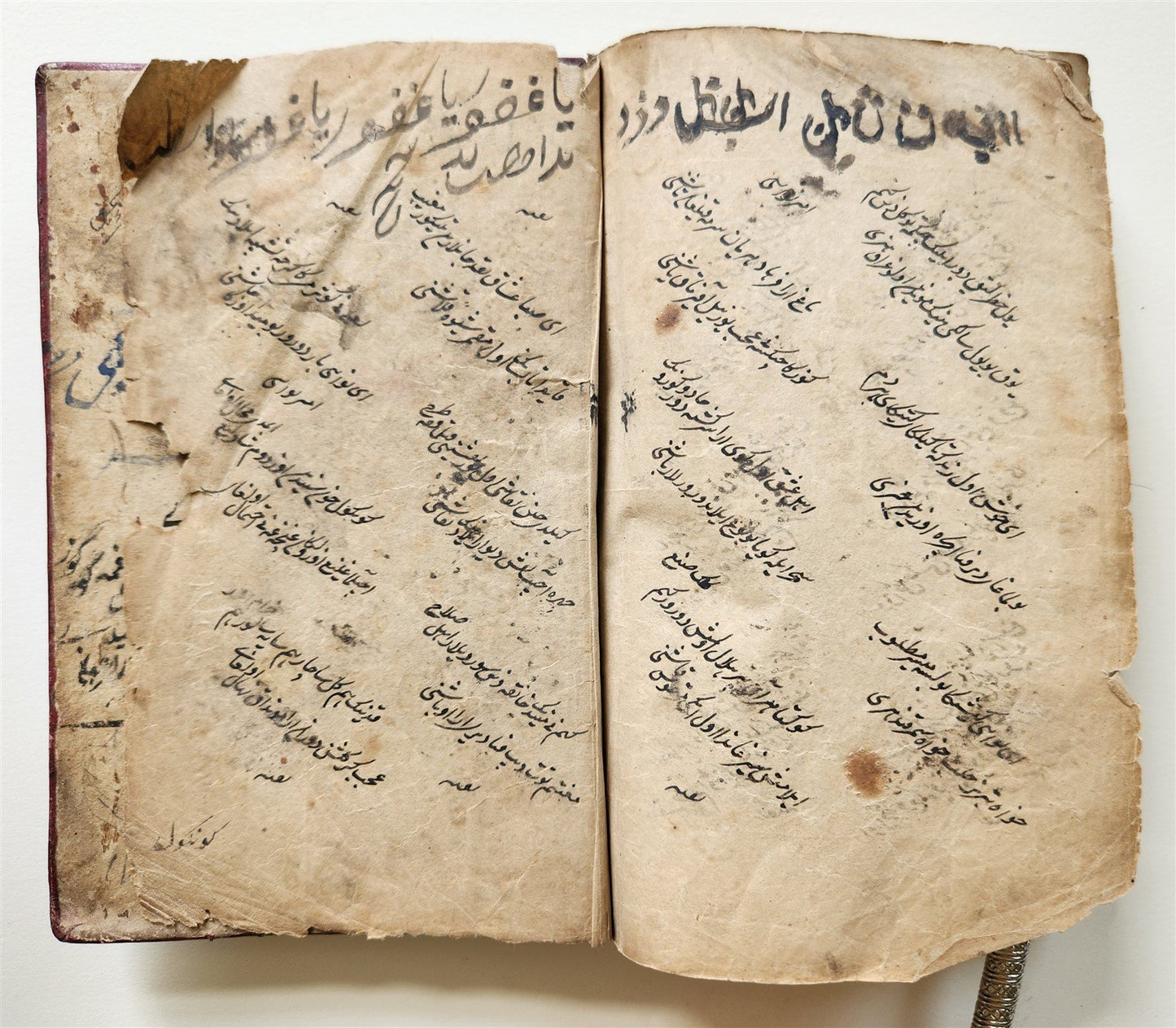 18th century MYSTIC POETRY MANUSCRIPT in TURKIC & FARSI LANGUAGES antique