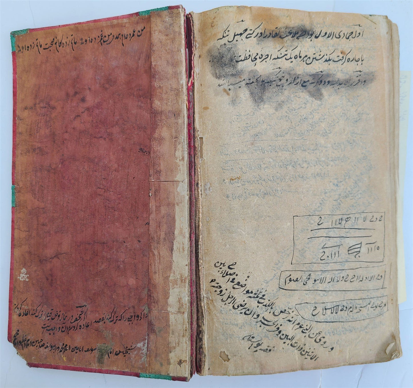 19th c. ARABIC MANUSCRIPT ISLAMIC LAW BOOK antique Mukhtasar al-Wiqayah SADR