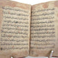 KORAN early 19th CENTURY ARABIC MANUSCRIPT antique ISLAMIC QURAN HAFTIAK