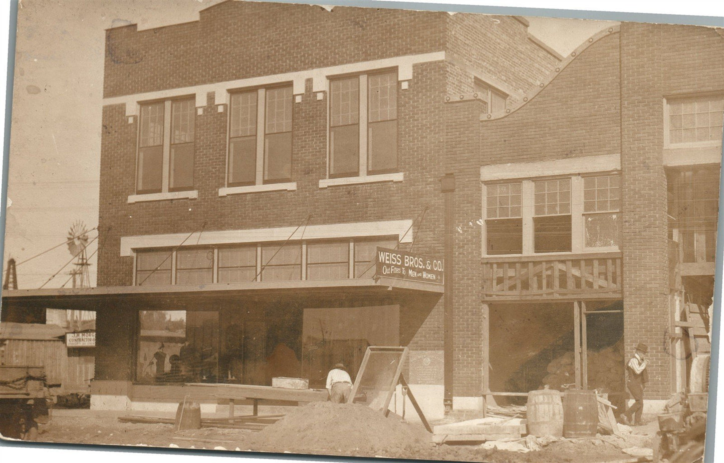 TEXAS STREET SCENE ANTIQUE REAL PHOTO POSTCARD RPPC