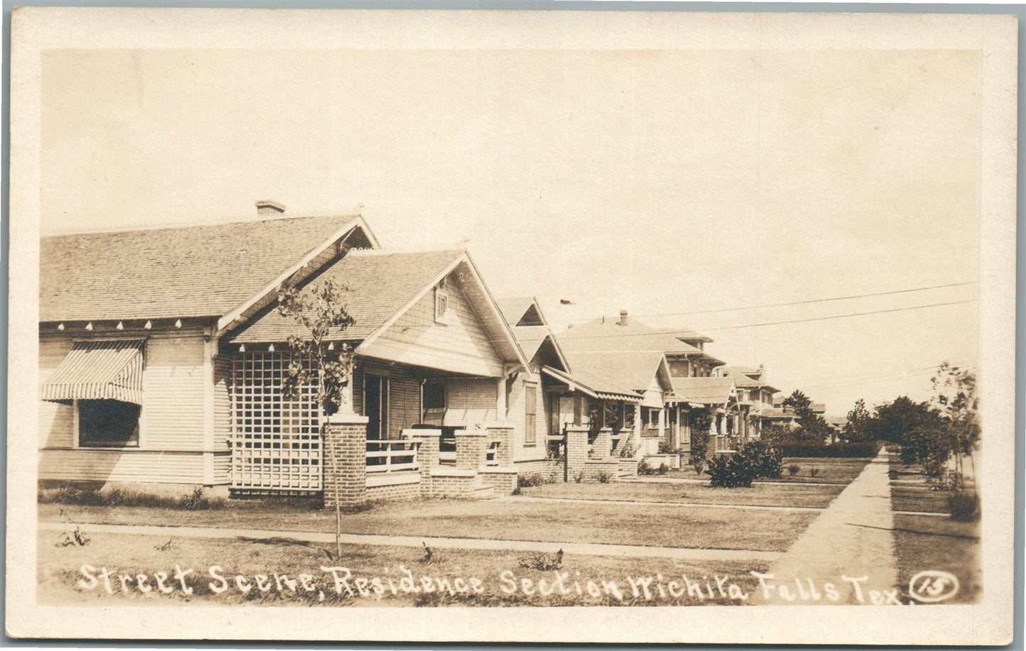 WICHITA FALLS TX STREET SCENE ANTIQUE REAL PHOTO POSTCARD RPPC