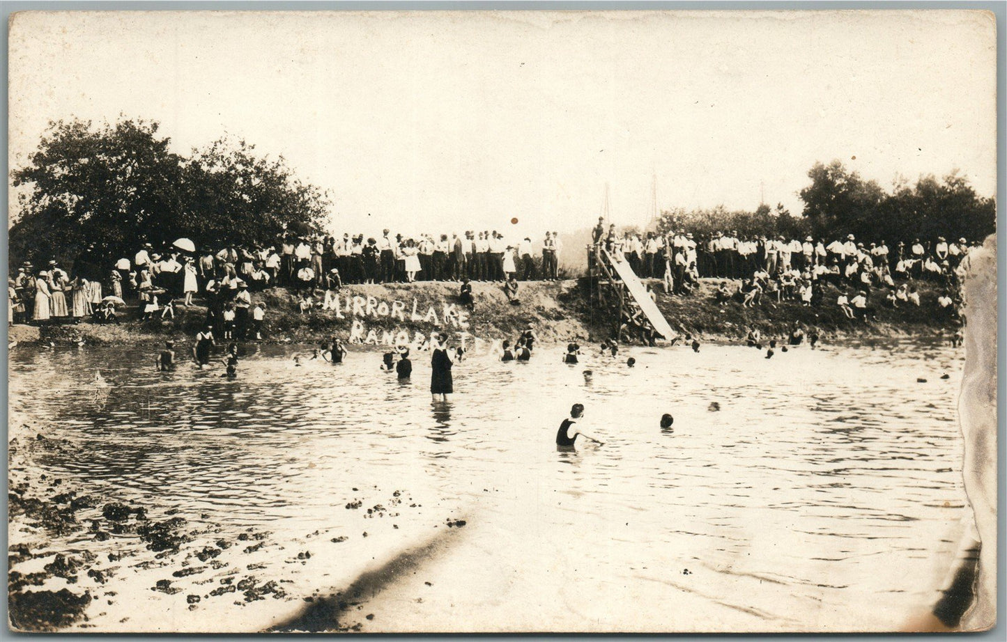 RANGER TX MIRROR LAKE ANTIQUE REAL PHOTO POSTCARD RPPC