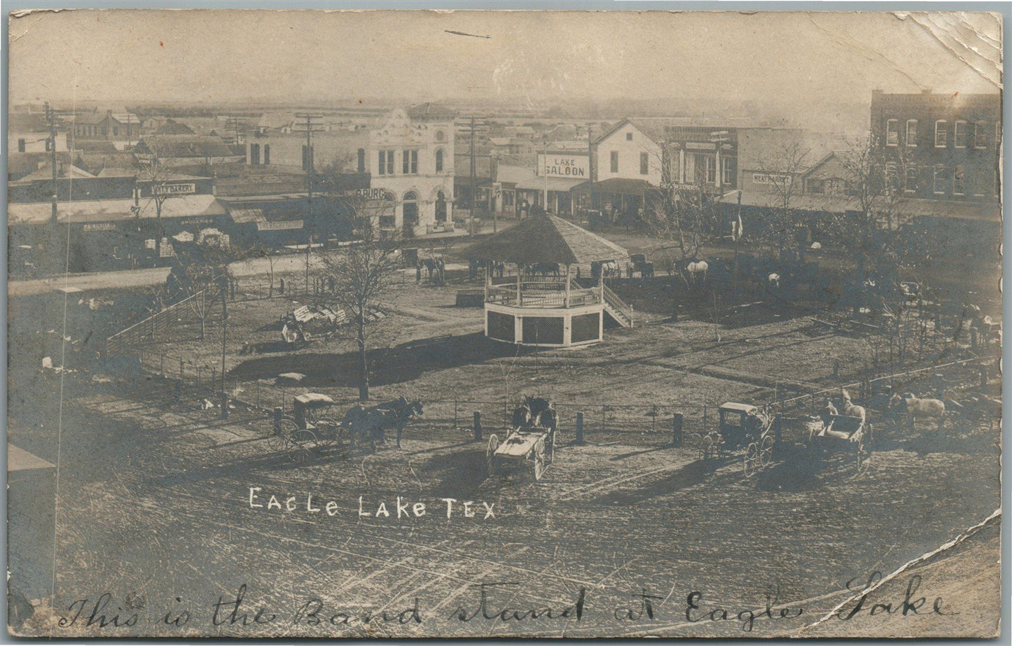 EAGLE LAKE TX ANTIQUE REAL PHOTO POSTCARD RPPC