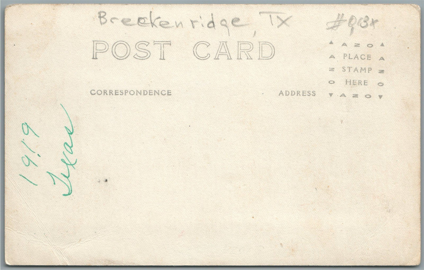 BRECKENRIDGE TX MAIN STREET CAR SCENE ANTIQUE REAL PHOTO POSTCARD RPPC
