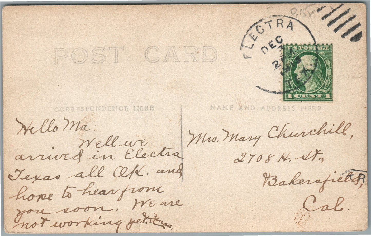 ELECTRA TX MAIN STREET ANTIQUE REAL PHOTO POSTCARD RPPC
