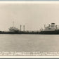 PORT ARANSAS TX ESSO SUEZ OIL TANKER ANTIQUE REAL PHOTO POSTCARD RPPC