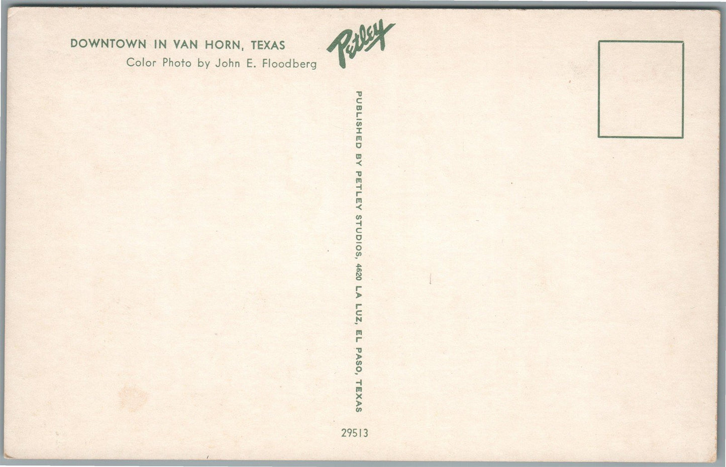 VAN HORN TX STREET SCENE w/ TEXACO GAS STATION VINTAGE POSTCARD
