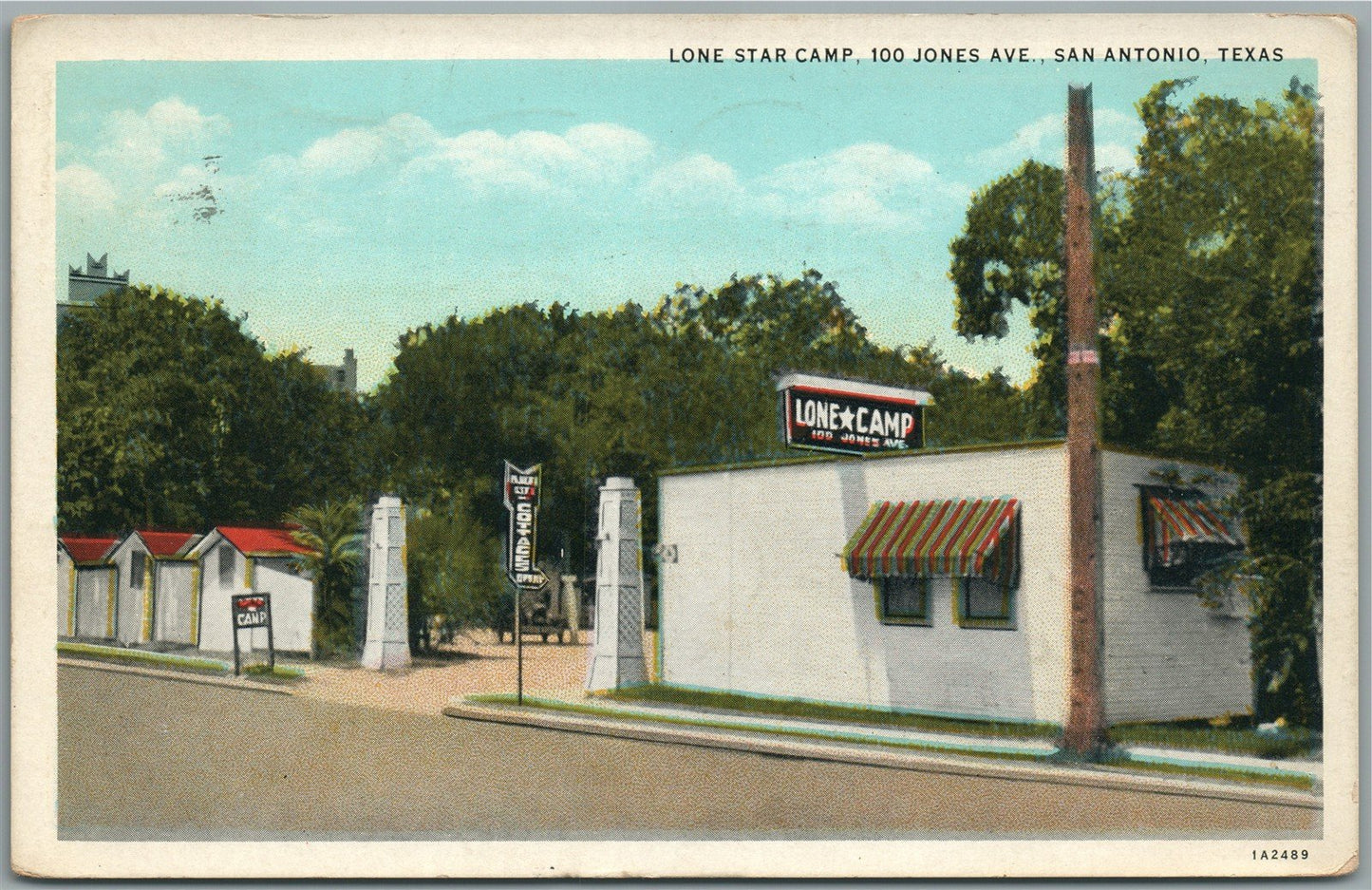 SAN ANTONIO TX LONE STAR CAMP ANTIQUE POSTCARD