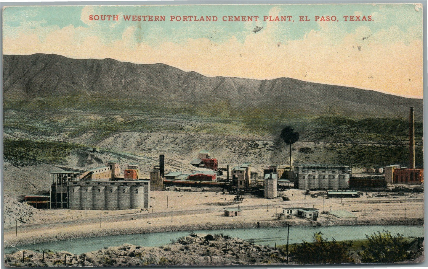 EL PASO TX SOUTH WESTERN PORTLAND CEMENT PLANT ANTIQUE POSTCARD
